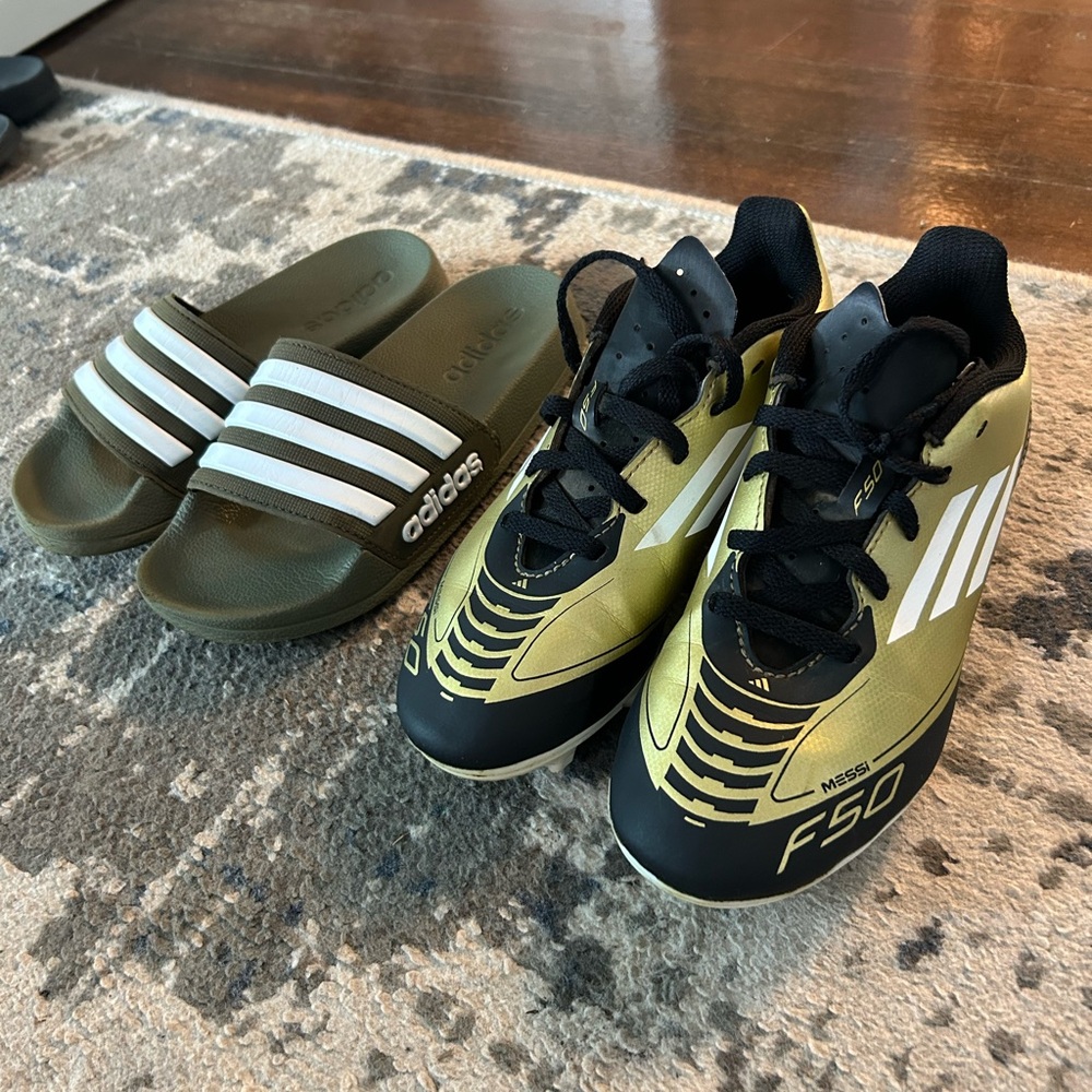 Adidas Kids F50 Soccer Cleats and Slides